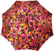 Women's Multi-Color Floral Parasol - Stylish Umbrella with Black Leather Handle