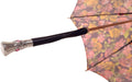 Women's Multi-Color Floral Parasol - Stylish Umbrella with Black Leather Handle