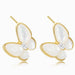 White Pearl Butterfly Stud Earrings