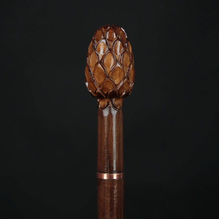 Pine Cone Walking Stick, Carving Pine Cone Walking Cane - Artynov | Unique Handmade Accessories