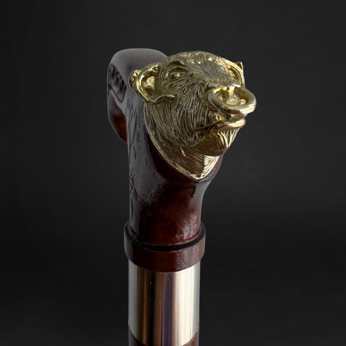 Premium Designer Walking Cane with Detailed Wood Carving