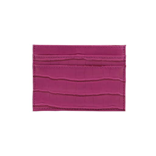 Premium Italian leather card holder crocodile pattern finish