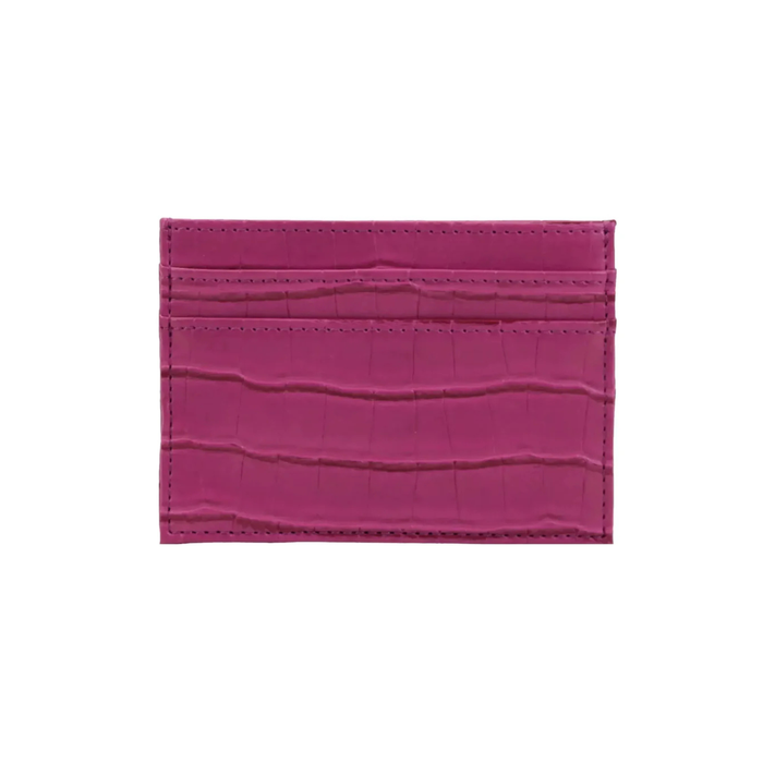 Premium Italian leather card holder crocodile pattern finish