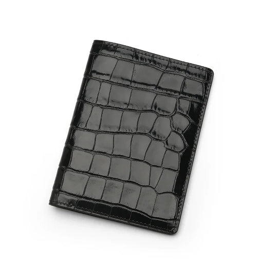 Premium exotic leather passport holder with card storage