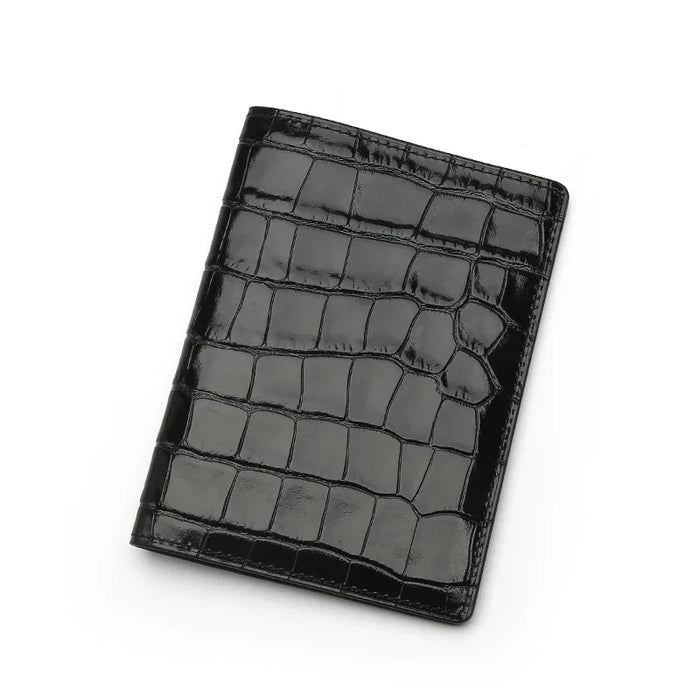 Premium exotic leather passport holder with card storage