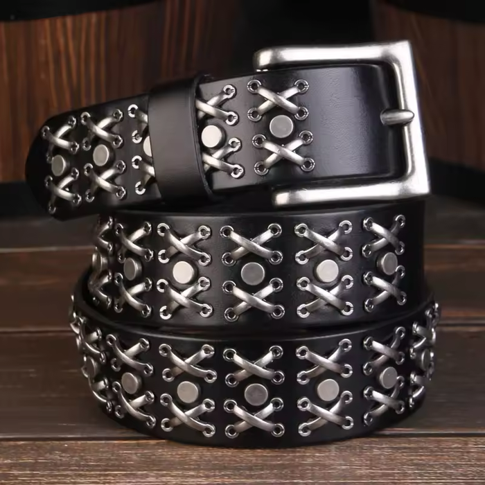 Punk rivet belt men