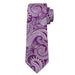 Silk Tie for Men - Purple and White Paisley Design