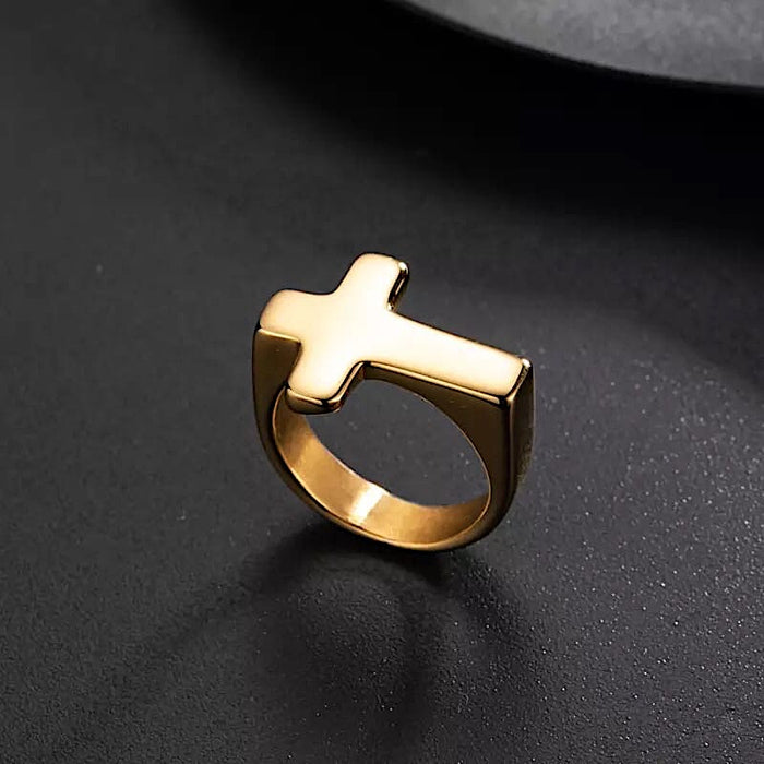 Unique Elagant Savior Ring Gold Men's