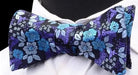 Purple Floral Silk Self-Tie Bow Tie for Classy Men
