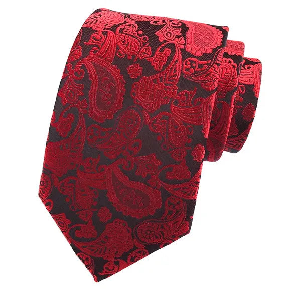 Red Paisley Tie for Classy Men - Simple Elegance in Formal Accessories