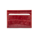 Red crocodile leather card holder designer slim wallet