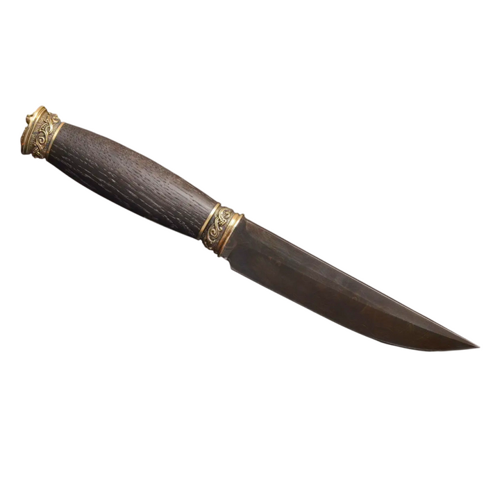 Couteau en acier Damas avec manche en bois hybride époxy rouge