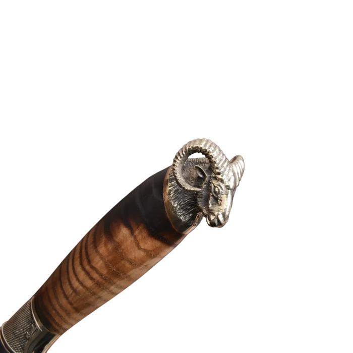 Couteau en acier Damas avec manche en bois hybride époxy rouge