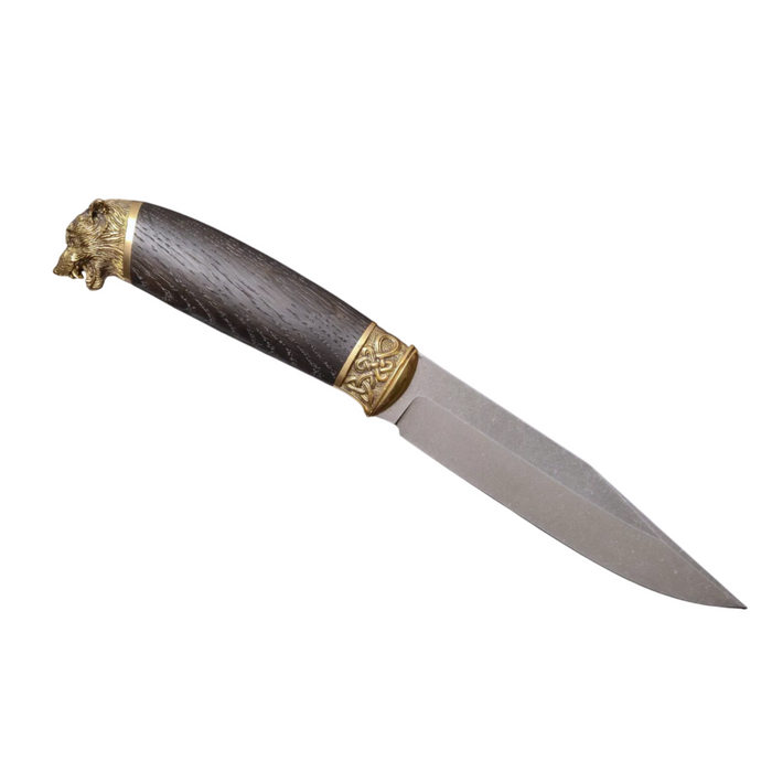 Couteau en acier Damas avec manche en bois hybride époxy rouge