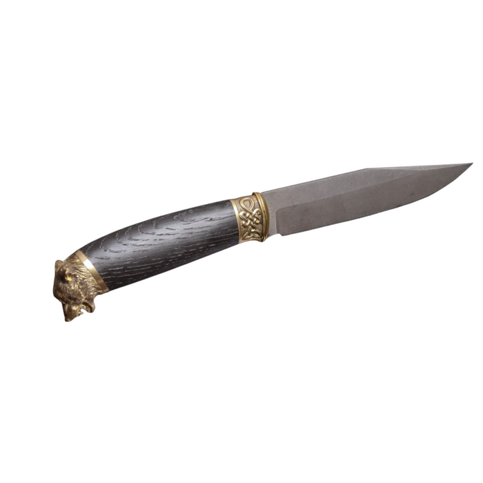 Couteau en acier Damas avec manche en bois hybride époxy rouge