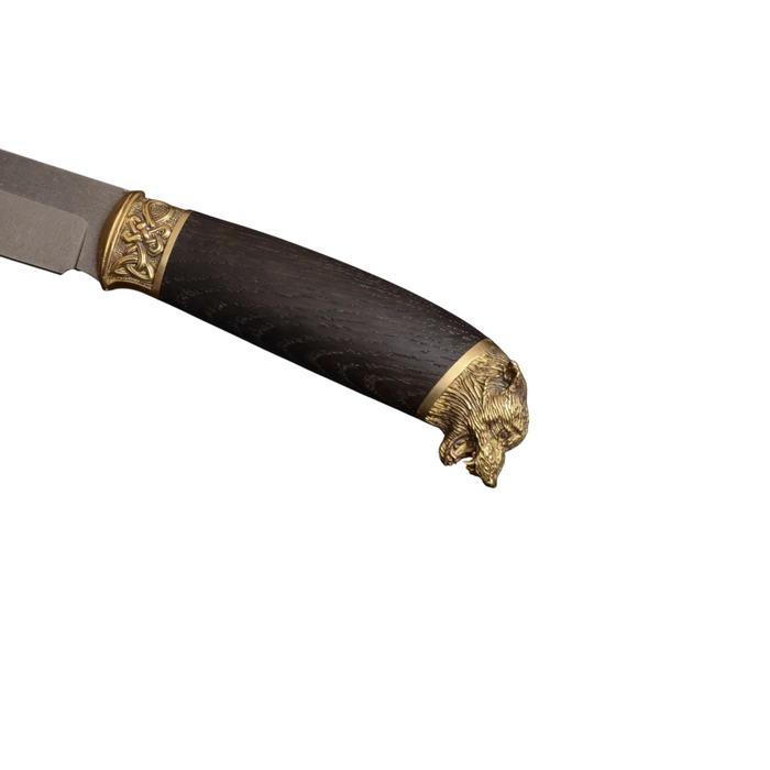 Couteau en acier Damas avec manche en bois hybride époxy rouge
