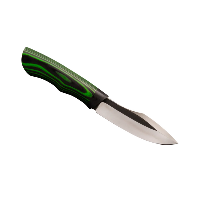 Couteau en acier Damas avec manche en bois hybride époxy rouge