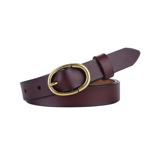 Retro Smooth Leather Belt For Women, Angela Model