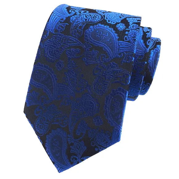 Royal Blue Paisley Tie for Men Classy Style Accessory