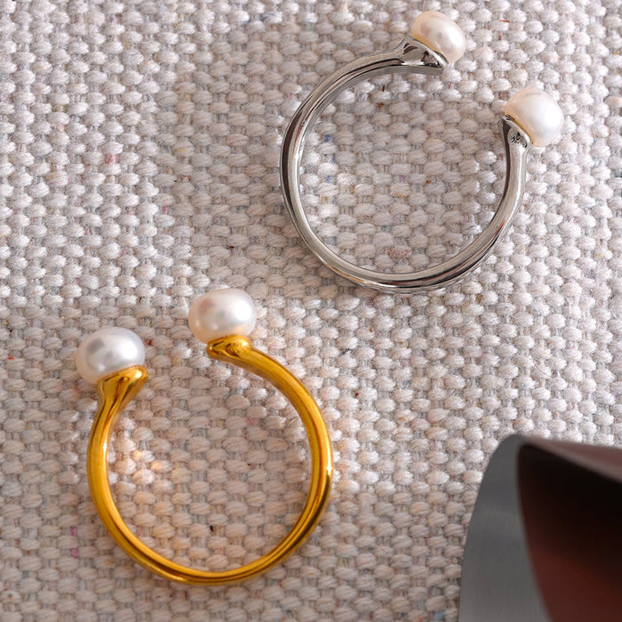 Designer Exclusive Golden Ring with Pearls