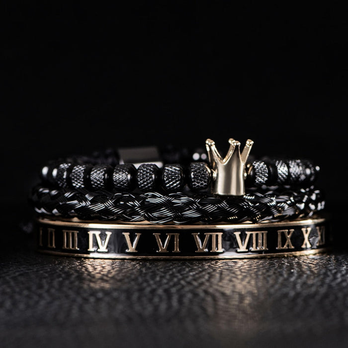 Royal Onyx Bracelet - Black Stainless Steel