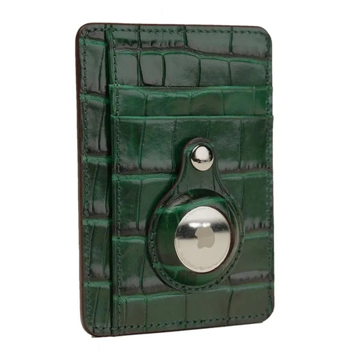 Custom Engraving Italian Cow Leather AirTag Card Holder Wallet