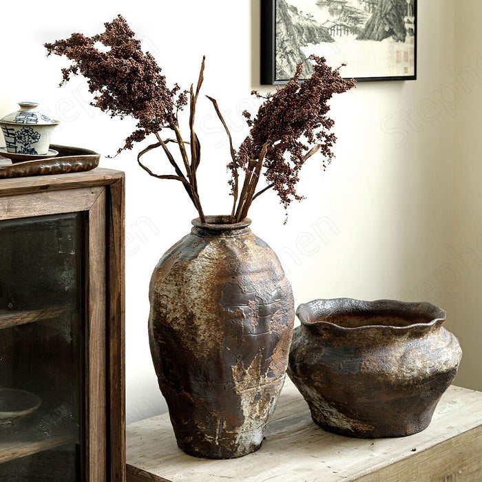TERRA-Vintage Stoneware Ceramic Vase