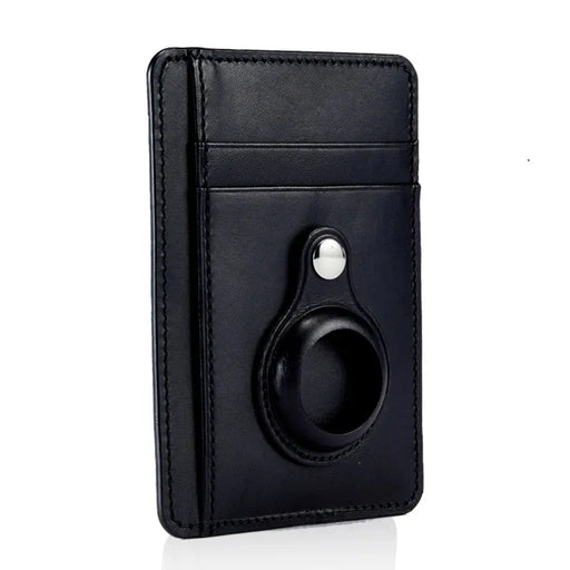 Custom Name Italian Vegetable Tanned Leather AirTag Wallet