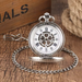 Star Decor Half Hunter Pocket Watch - Silver Bronze Gold Manual Wind