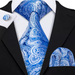 Classy Men Blue & Gold Floral Silk Tie