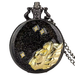Star & Moon Steampunk Pendant Watch - Gold Blue Sky Quartz Clock