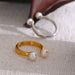 Designer Exclusive Golden Ring with Pearls