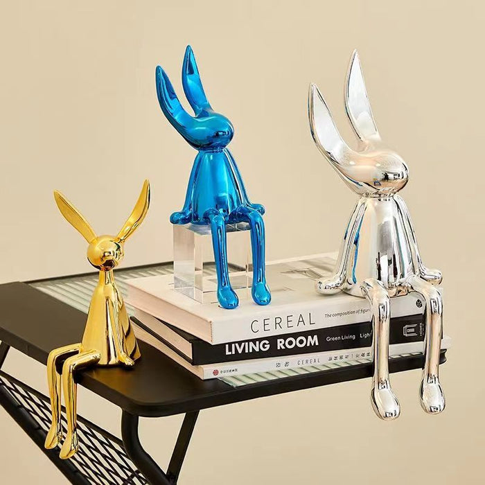 Exquisite Rabbit Resin Statue Realistic