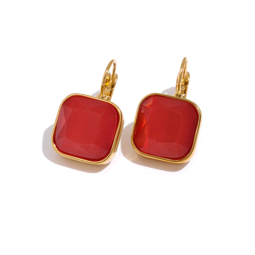 Square Shape Earrings with Crystals