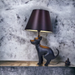 Simple Art Resin Cloth Cover Big Dog LED Floor Lamp