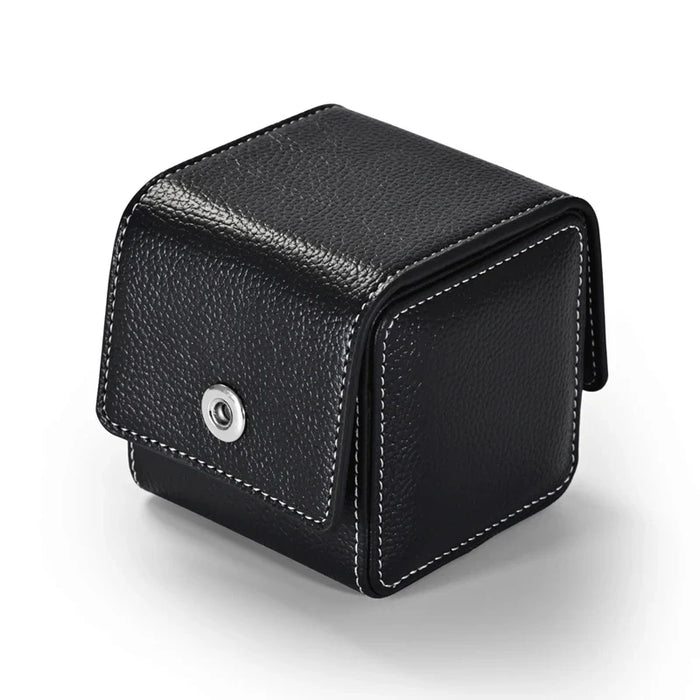 Elegant Black Leather Watch Case - 1 Slot
