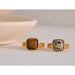 Designer Golden Ring with Brown Crystal