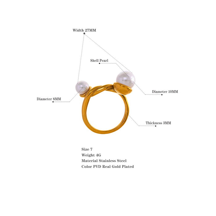 Perl Designer Golden Ring for Lady