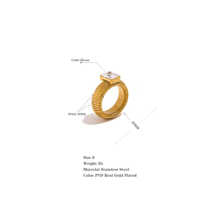 Perfect Design Golden Ring with Crystal