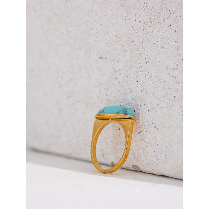 Exclusive Turquoise Crystal Golden Ring