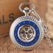 Star Decor Half Hunter Pocket Watch - Silver Bronze Gold Manual Wind