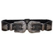 Vintage Black Waist Belt with Ornate Double Buckle – Classic Western Style