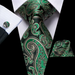 Teal  Gold Paisley Silk Tie for Men - Classy Accessory for Formal Attire