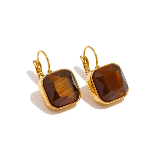 Square Shape Earrings with Crystals
