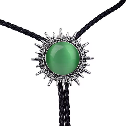 Black Agate Bolo Tie Sunflower Shape Bolo Ties Men's Bolo Necktie
