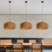 Boho Designer Hand-Woven Rattan Pendant Chandelier