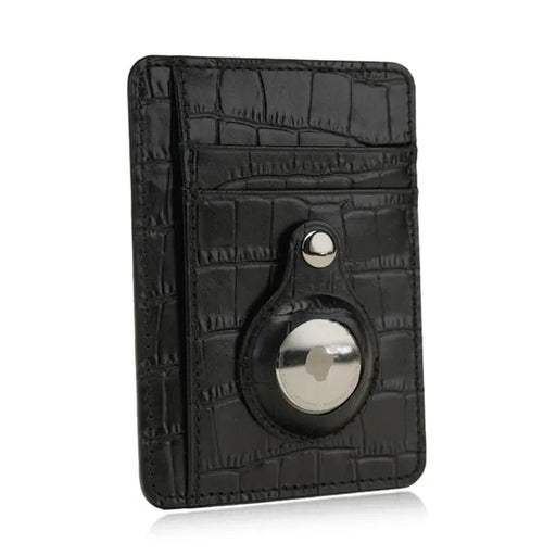Custom Engraving Italian Cow Leather AirTag Card Holder Wallet