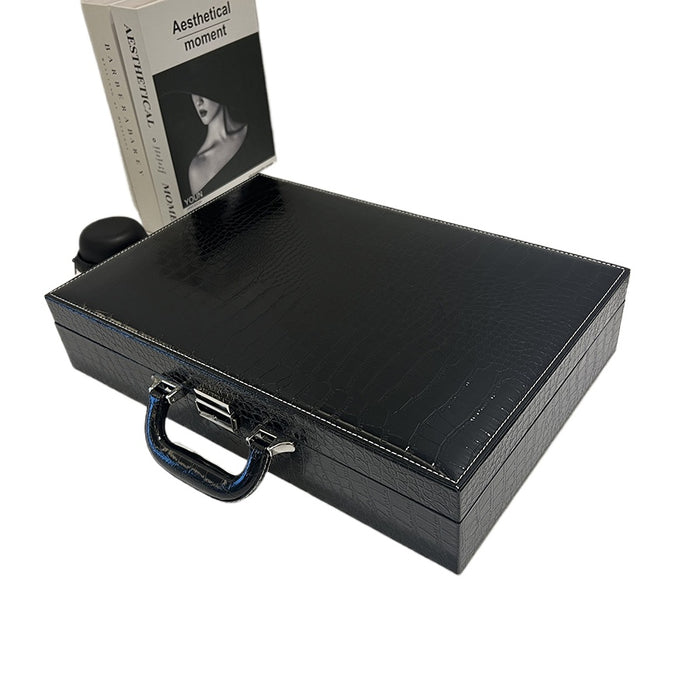 Crocodile Pattern PU Leather Watch Display Box – 36-Inch Size