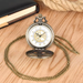Hollow Antique Quartz Pocket Watch Necklace - Vintage Unisex Gift