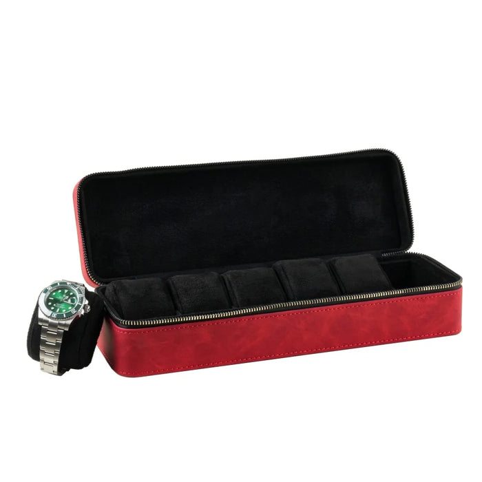 Luxury Watch Case with Logo – Gloss PU, 6/12 Slots, Scratchproof